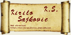 Kirilo Šajković vizit kartica